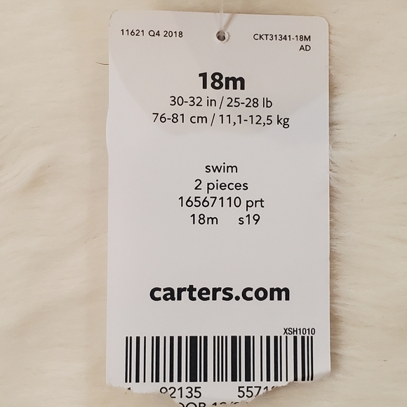 NWT Carter's 2-pc Black And White Swimsuit - Picture 5 of 7